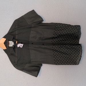 NWT Koto Pattern Blocked Button-Down Shirt, Sz XS